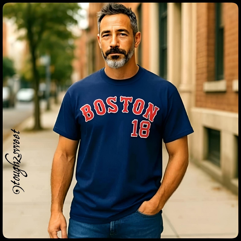 OFFICIALLY LICENSED BOSTON RED SOX MEN'S LARGE DARK BLUE T'SHIRT /#18 MATSUZAKA…